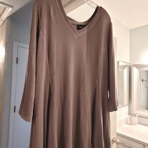 Plus size 3x light brown/tan long sleeve tunic top